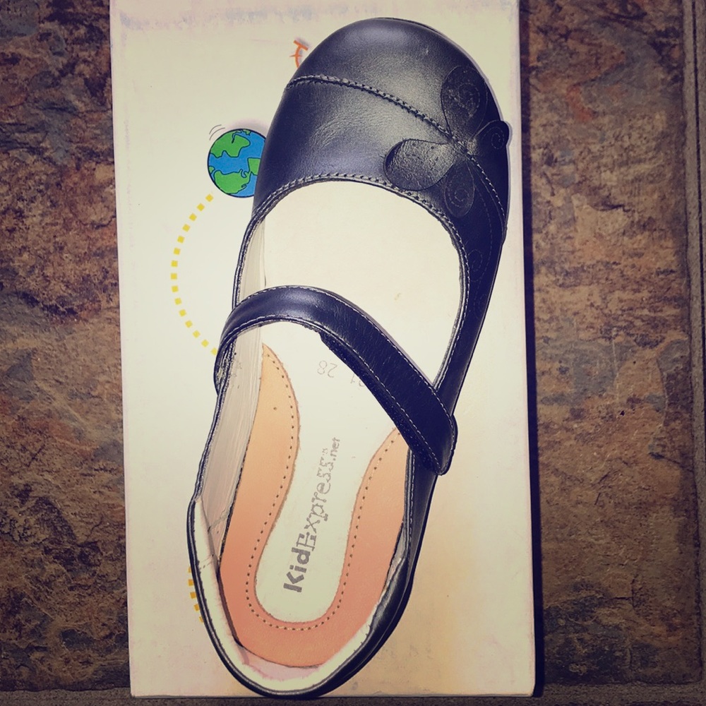 KidExpress Tasha Black Leather Shoe